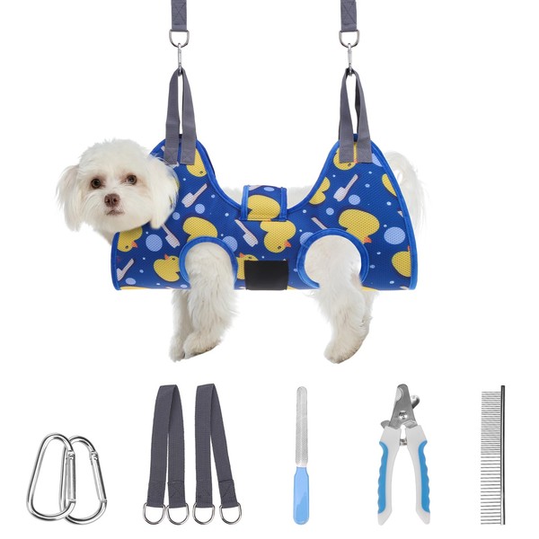 PAWCHIE Dog Grooming Hammock,Small Dog Hanging Harness Holder for Nail