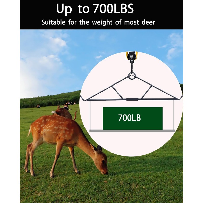 WHSSFINE Deer Hanger for Skinning, Deer Hunting Game Hoist Pulley