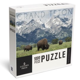 Lantern Press 1000 Piece Jigsaw Puzzle, Grand Teton National Park, Wyoming, Buffalo and Mountain Scene