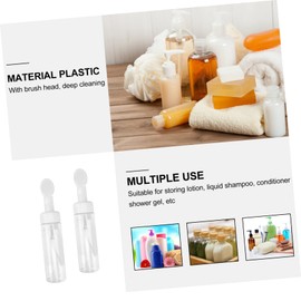 Gatuida 2pcs Portable Foaming Container with Brush Travel Bottle for Liquid Soap Shampoo Facial Cleanser Leak Design for Travel Toiletries