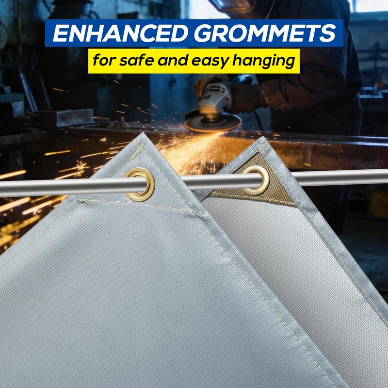 PAWBOSE 4x6ft Welding Blanket, Silicone Coated Fiberglass Fire Blanket for
