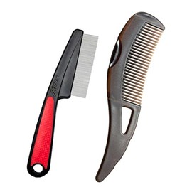 Dandruff Comb Wide Tooth, Stainless Steel Fine Tooth Lice/Psoriasis Scalp Detox Comb for Women, Men & Kids, Professional Portable Sweep/Massage/Clean Shower Brush Tool for Hair Care/Growth (Red)
