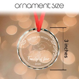 Baby Pregnancy Announcement Gifts, 2026 The Year We Became A Family of Four, New Parents Gifts for Couples, First Time Grandparents Gift, New Mom and Dad to Be Christmas Ornaments 2026