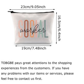 TOBGBE Volunteer Gift Women Social Worker Idea Appreciation Makeup Bag Social Worker Graduation Intern Inspirational Gifts (SW Worker)