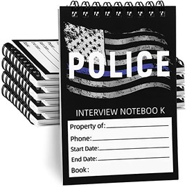 8 Pieces Public Safety Police Field Interview Notebook Top Bound Spiral Notebook, Writing Pad for Interviews, Accidents and Incident Reports, Field Notes Book for Police, 5 x 3.5 Inches