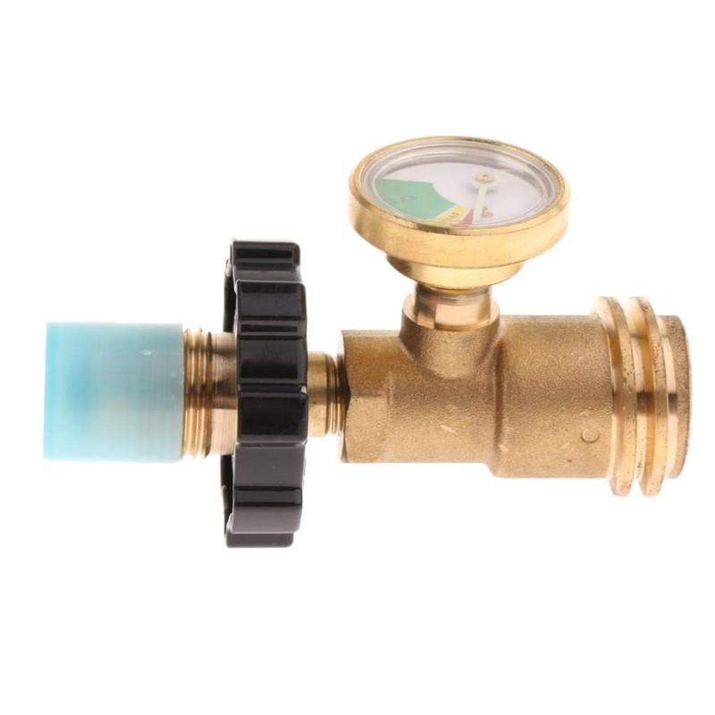 perfk Propane Tank Adapter with Gauge Copper Conversion Adapter with