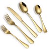 Briout Gold Silverware Set, 20 Piece Golden Cutlery Set Service
