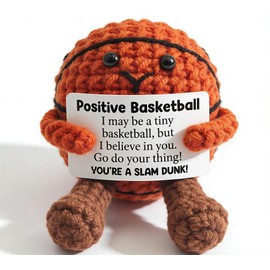 Positive Crochet Basketball Gifts for Players & Fans, Emotional Support Plush Crochet Funny Inspirational Gift for Men Women Basketballs Players