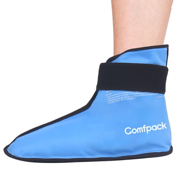 Comfpack Foot Ice Pack Wrap for Plantar Fasciitis, Hot Cold Therapy Gel Ankle Ice Pack Wrap Ice Boot for Foot After Surgery, Plantar Fasciitis, Achilles Tendonitis, Foot Pain, Swelling, Heel Pain