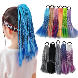 Wig, Extension, Braid, Braid, Children, One-touch, Gradient, Ponytail, Wig, Kids, Extension, Hair Extension, Children’s Maitai, Outfit, 12 Piece Hanging Set (Light Yellow & Orange)