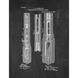 Constructing And Loading Cannon Patent Print Chalkboard (5" x 7") M15023
