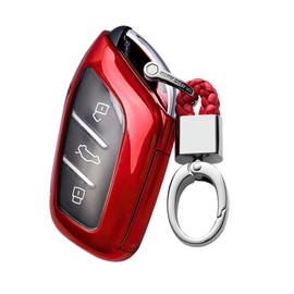 ontto Car Key fob case Cover Keyring Fit for MG4 MG5 MG6 Mg3 Mg7 MG ZS EV HS EHS ZX GT for Roewe RX3 RX8 ERX5 RX5 I6 I5 TPU Remote key Box keychain Key Shell Key Holder bag Accessories Red