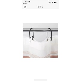 Hearth and Hand w/ Magnolia Shower Curtain Stainless Steel Rings Set Matte Black