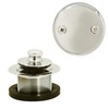 Westbrass Twist & Close Tub Trim Set with Two-Hole Overflow