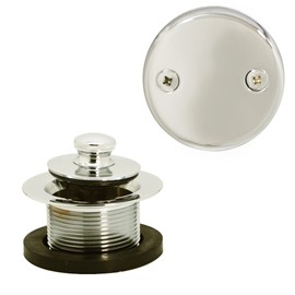 Westbrass Twist & Close Tub Trim Set with Two-Hole Overflow Faceplate, Polished Nickel, D94-2-05