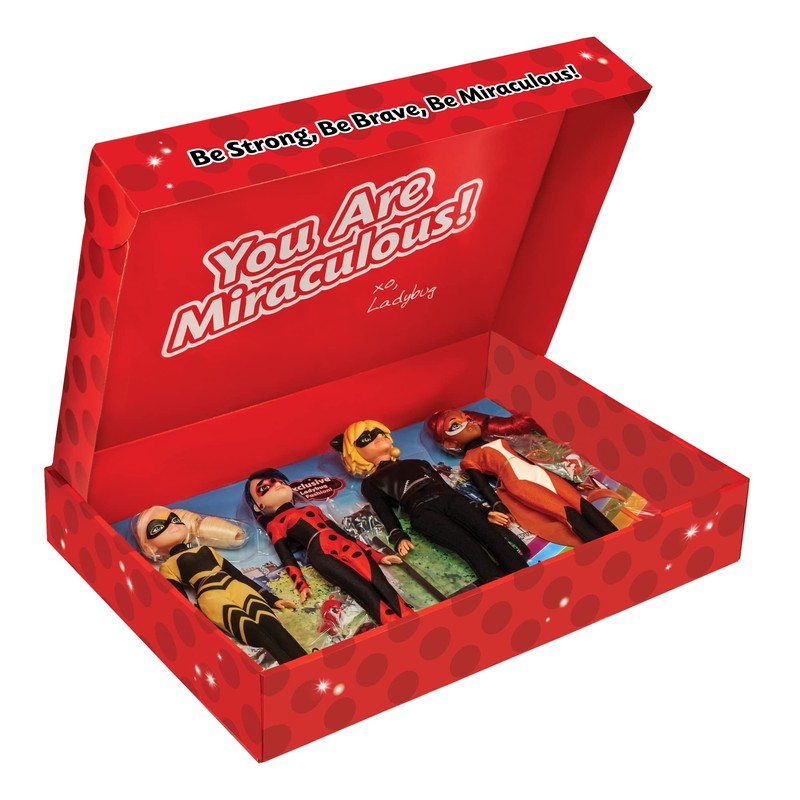 Miraculous Ladybug Heroez 4-Pack Dolls w/Exclusive Ladybug Doll by Playmates
