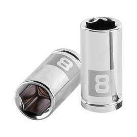 Truper D-1408-M, Dado de 6 puntas mm, 8 mm, cuadro 1/4"