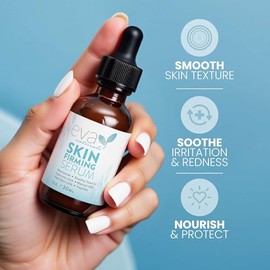 Eva Naturals Skin Firming Serum (1oz) - Day or Night Serum Instantly Firms Loose Skin and Refines Wrinkles - With Plant-Derived Amino Acids, Hyaluronic Acid, Peptides and Niacinamide - Premium Quality