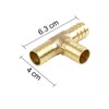 X AUTOHAUX 16mm Hose Barb Brass 3 Way Tee Joiner