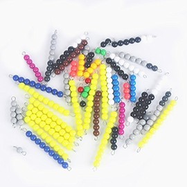 DANNI Montessori Baby Math Educational Toy Subtraction Snake Game Math Teaching Aids Wood Box Colorful Plastic Checker Board Beads