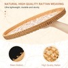 Rattan Serving Tray, Round Rattan Tray with Mother of Pearl