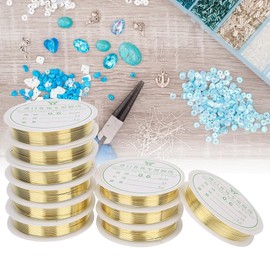 Alambre de Cobre de la Joyería, Fabricación de Joyas Reborde de Alambre de Envoltura, Collar de Pulsera de Bricolaje Alambre de Cobre de la Joyería para Suministros de Fabricación de Joyas(1#)