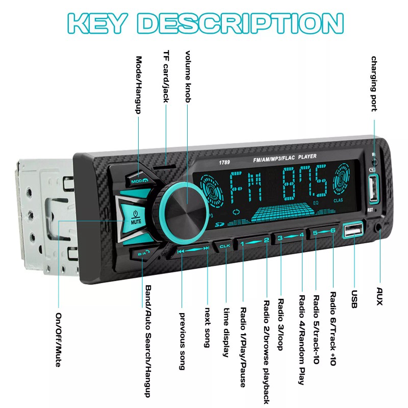 KEPEAK Estereos Para Carros Bluetooth Auto Estereo MP3 Radios Con