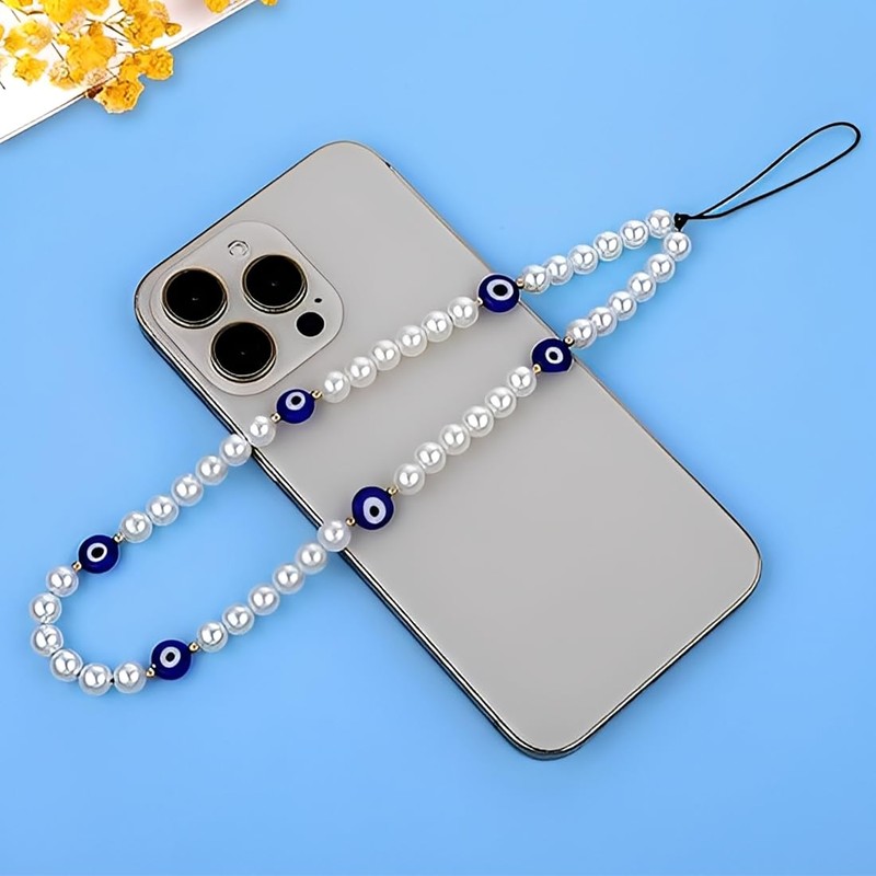 UZEXYO Beaded Phone Charm,Cell Phone String Strap,Evil Eye Beaded Lanyard