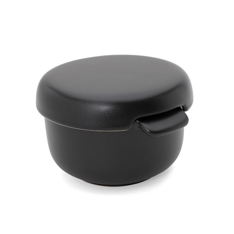 World Create 15962 Yayoi Pottery Round Hitsu Black 1 Piece