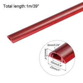 PATIKIL Floor/Wall Cable Raceway Cord Cover 39" Lx1 Wx0.4 H Cord Hider Channel Self-Adhesive Red for TV Wire Management