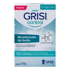 3 Pza Jabón En Barra Grisi Control Bicarbonato De Sodio 100                                                                                           