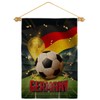 World Cup Germany Burlap Garden Flag Set Wood Dowel Sports