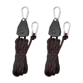 Keovoker 2Pack Ratchet Tie Down Straps, 16Ft 3/8" Adjustable Rope Rollers, Heavy-Duty Pulley System, Tightener for Shade Sails, Hoist for Lifting Gear, Outdoor Utility, 250lb Load Limit