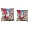 Decorative Tapestry Santa Claus Workshop Gobelin Style Throw Pillow