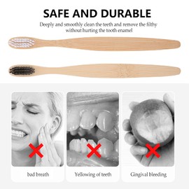 OSALADI 2pcs Bamboo Toothbrush Tooth Brush Adult Toothbrush Flexible Toothbrush Doll Head Bamboo Charcoal