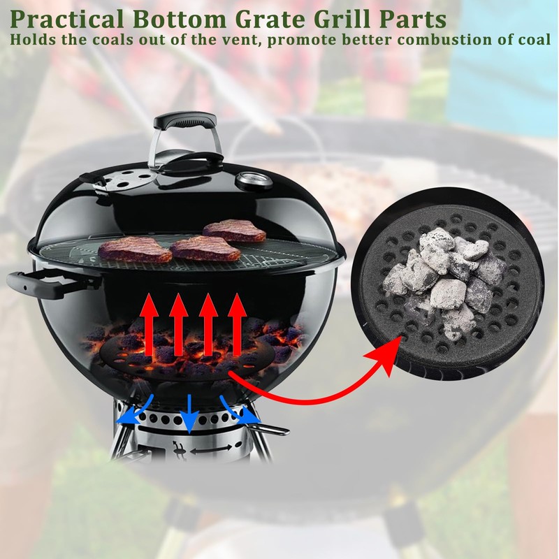SUMTree Round Cast Iron Cooking Grate, Round Hole Grate, Black,