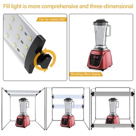 REFLEX CAMERA 100×100×100cm (39.4×39.4×39.4in) LED Light Box Photo Studio | 270 LED Beads 5500K | Foldable Shooting Tent with 3 PVC Backdrops | Large Professional Product Photography