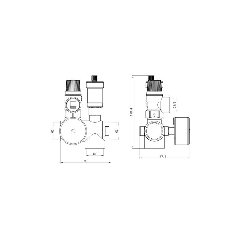 AQUA HEATING Safety Group Hot Water Tank, 1 Inch, 3