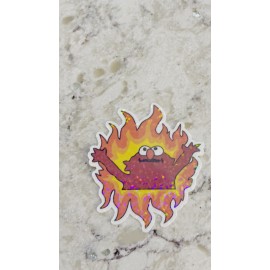 Sticker Surplus Burning Elmo Meme Sticker l Gloss or Holographic Laminate l Waterproof Decal - Small - Gloss