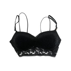 Victoria's Secret Pink Lightly Lined Lace Bralette Medium Black