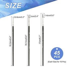 YOKIVE 45 Pcs Pointed Tip Paint Brushes Bulk, Detail Acrylic Painting Brush Small Miniature Paint Brushes Great for Oil Watercolor Face Canvas Professional Craft, (Black)