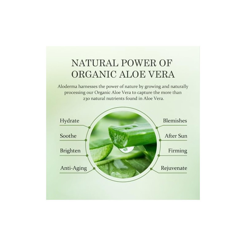Aloderma Pure Aloe Vera Gel - Soothes and Hydrates Dry,