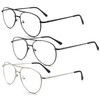 EYE ZOOM Metal Frame Aviator Style Reading Glasses with Spring Hinge for Men and Women