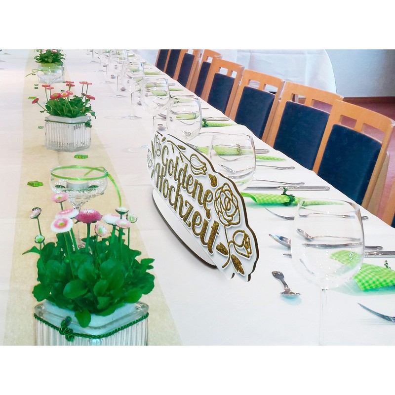 Table Decoration Table Decoration Golden 50th Wedding Table Stand Recyclable