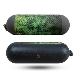 Carbon Fiber Speaker Skin Compatible with Beats Pill (2024) - Weed - Premium 3M Vinyl Protective Wrap Decal Cover - Easy to Apply | Crafted in The USA by MightySkins