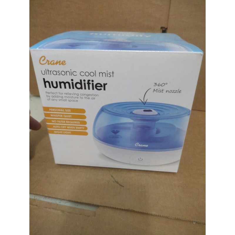 Crane Personal Ultrasonic Cool Mist Humidifier 0.2 Gallon, Filter Free