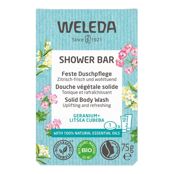 Weleda Shower Bar - Geranium & Litsea Cubeba - 75gm