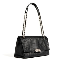 Feliz&Luk Women's Elegant Shoulder Bag Vintage Messenger Bag Genuine Leather Bag Women's Handbag, black