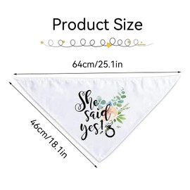 She Said Yes Dog Bandana, White Pet Scarf Proposal Wedding Engagement Party Dog Bandana Dog Photo Props Accessories