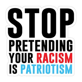 Elizabeth 3 PCs Stickers Stop Pretending Your Racism is Patriotism 3 x 4 Inch Die-Cut Wall Decals for Laptop Window Car Bumper Helmet Water Bottle